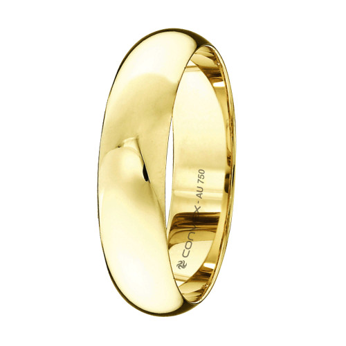 Aliança de Ouro 18k Amsterdam Tradicional Abaulada 5.5mm