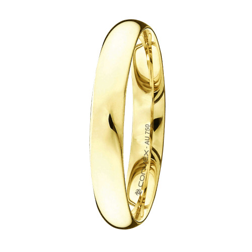 Aliança de Ouro 18k  Irlanda Abaulada Comfort 3.4mm