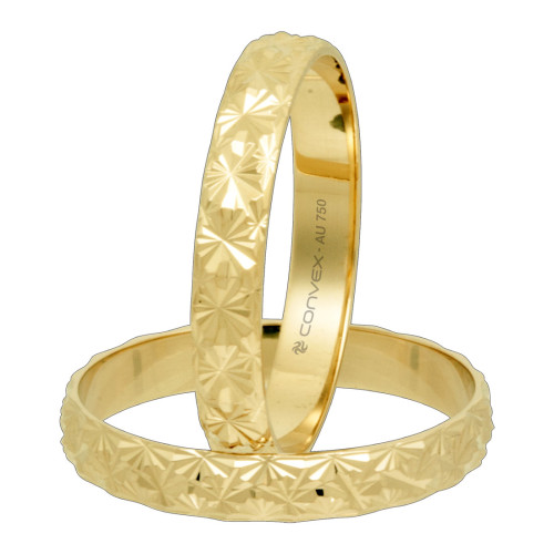 Aliança de Ouro 18K Indonésia com Diamantado Estrela 3.1mm