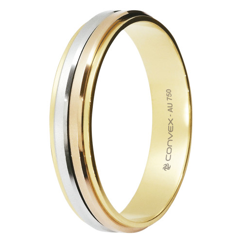 Aliança de Ouro 18K Wings Giratória Bicolor 4.7mm