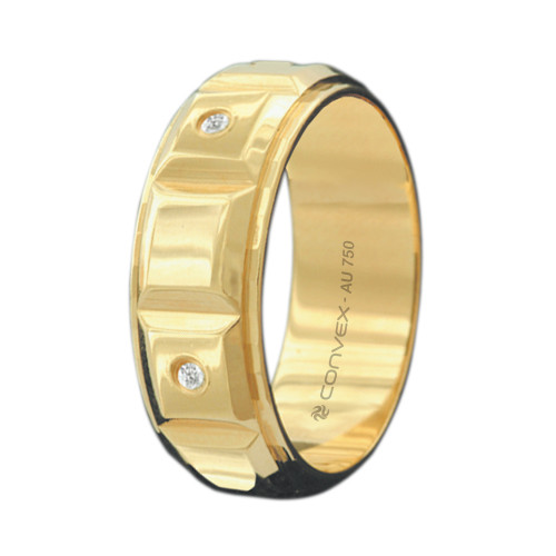 Alianca de Ouro 18K Facetada com Brits