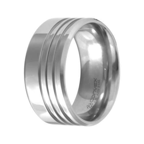 Aliança de Aço Chrome Triple 10mm