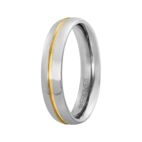 Aliança de Aço Milão com Filete Gold Ipg 5mm
