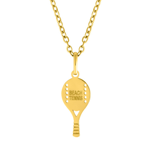 Colar de Aço Beach Tennis Gold  25x11mm 60cm