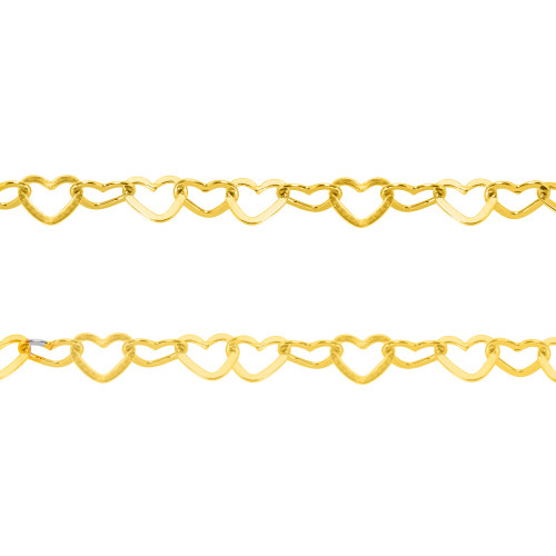 Colar de Prata Corações Entrelaçados Revestido com Ouro 18k 40cm