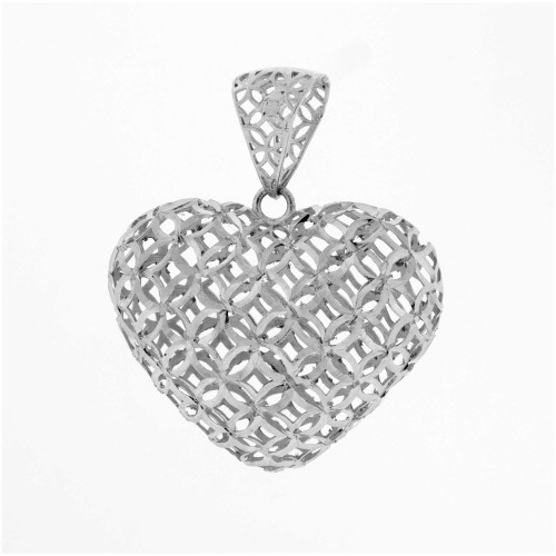 Pingente de Prata Loving Filigrana Dupla Face 15x17