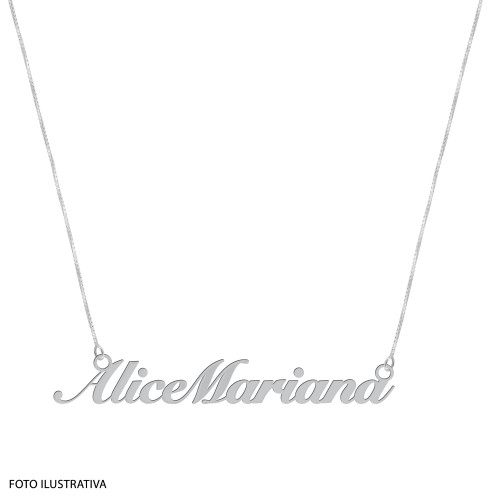 Colar de Prata com Manuscrito Nome Composto 45cm