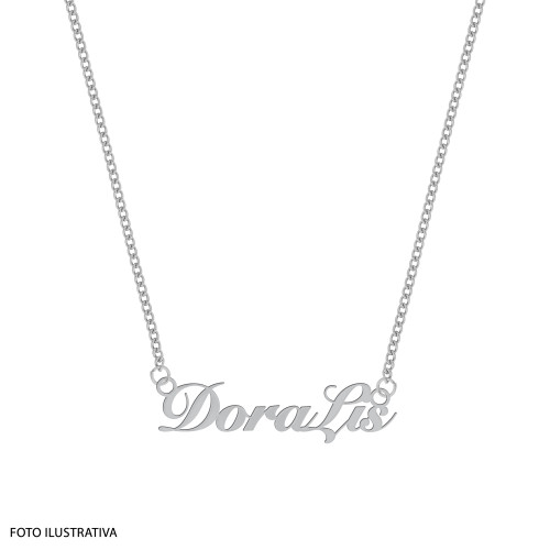 Colar de Aço com Manuscrito Nome Composto 45cm