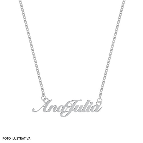 Colar de Aço com Manuscrito Nome Composto 50cm