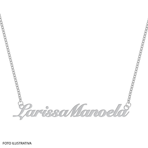 Colar de Aço com Manuscrito Nome Composto 40cm