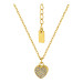 Corrente com Pingente de Coração com Zirconias IPG 42cm-2